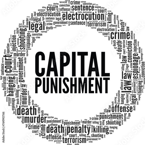 Capital Punishment word cloud conceptual design isolated on white background.