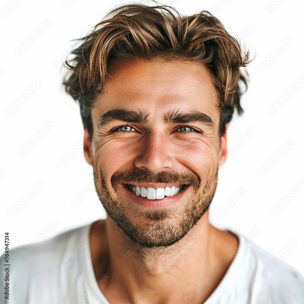 Studio portrait of a man smiling with a modern haircut. Advertisement for dental, business, studio, etc. Studio portrait of a man smiling with a modern haircut. Advertisement for dental, business, studio, etc.