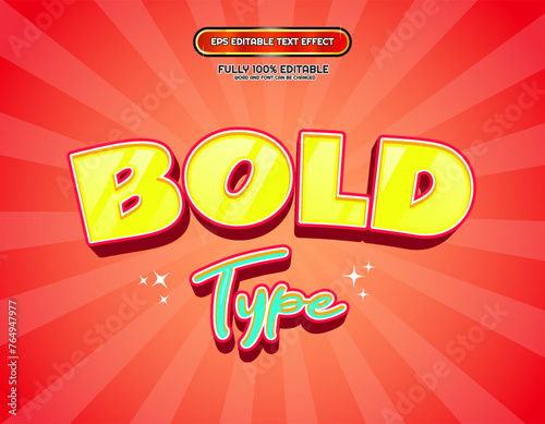 Bold yellow type retro comic cartoon text effect design