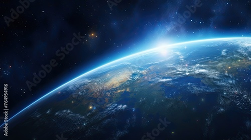 planet Earth in galaxy space, abstract astrological background