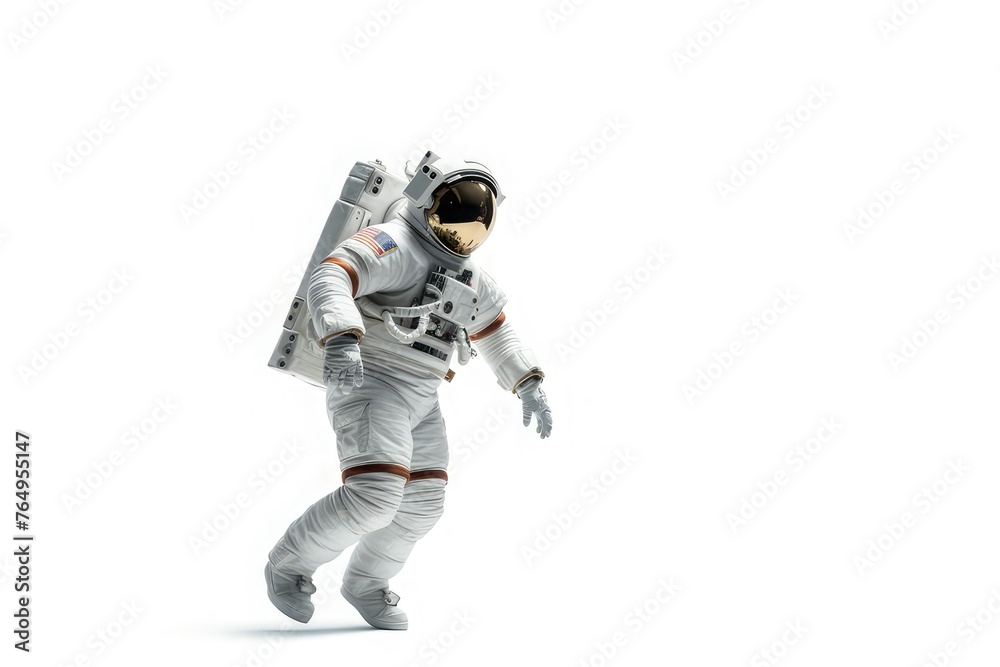 Composite image of astronaut floating in space, earth planet in the background - Elements of this image are furnished