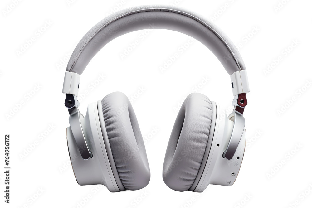 Symphony of Silence: White Headphones Harmonizing on a Blank Canvas. Symphony of Silence: White Headphones Harmonizing on a Blank Canvas.