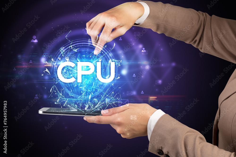 Close-up of a touchscreen with abbreviation. Close-up of a touchscreen with abbreviation.