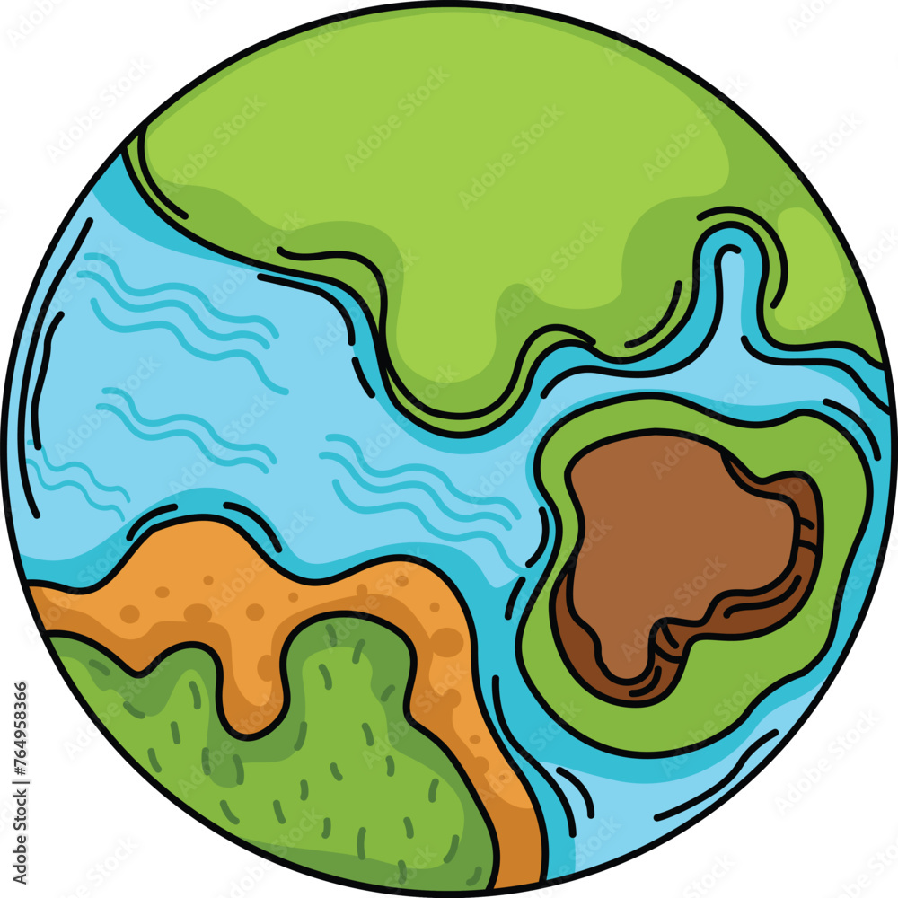 illustration of colorful earth outline white on background vector