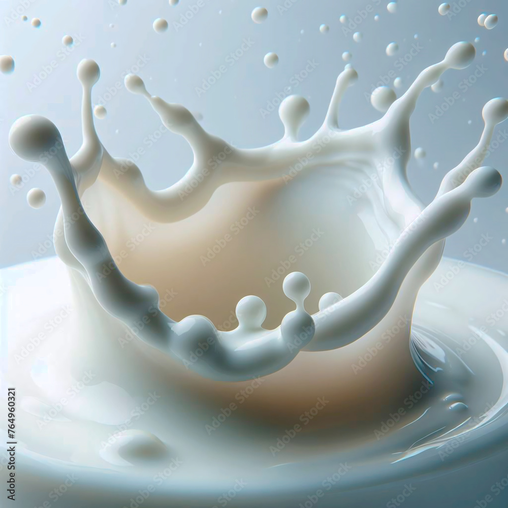 Splash of milk on a white background. 3d rendering. Splash of milk on a white background. 3d rendering.