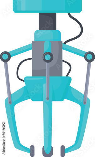 Automatic manipulator cartoon icon. Hydraulic machinery arm