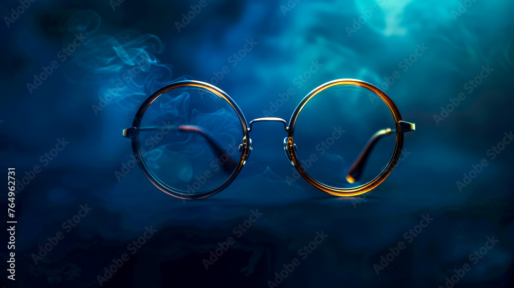 Mysterious spectacles in a smoky blue haze Mysterious spectacles in a smoky blue haze