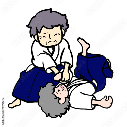 合気道をする高齢者