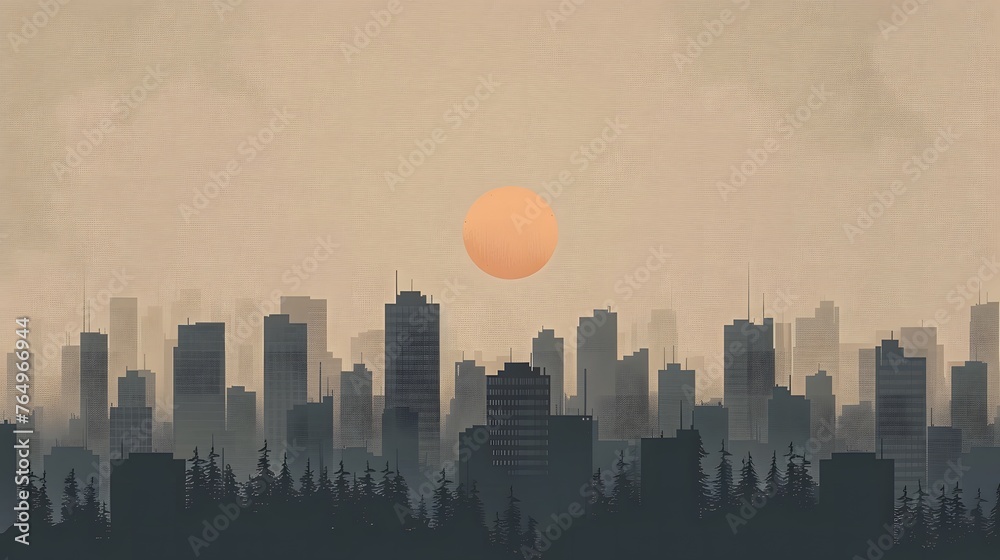 city skyline of a post apocalyptic world