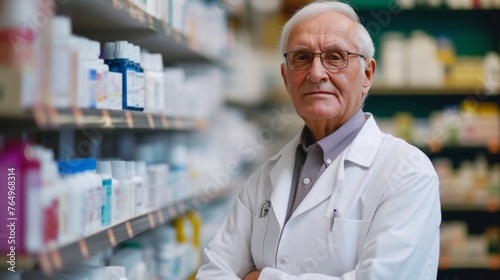 Portrait of smiling male pharmacist in a drug store