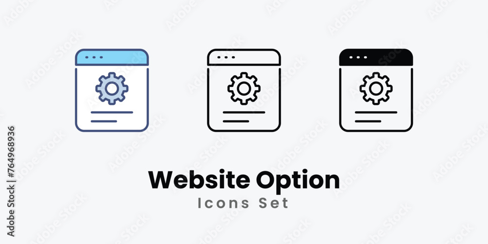 Website Option icon thin line and glyph vector icon stock illustration Website Option icon thin line and glyph vector icon stock illustration