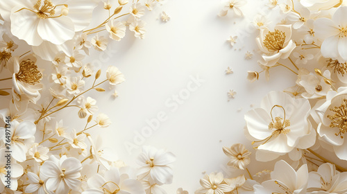 A beautiful background with white flowers and branches