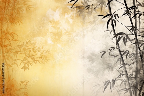 gold bamboo background with grungy text