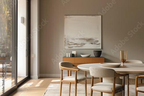 Modern Minimalist Dining Room with Natural Daylight