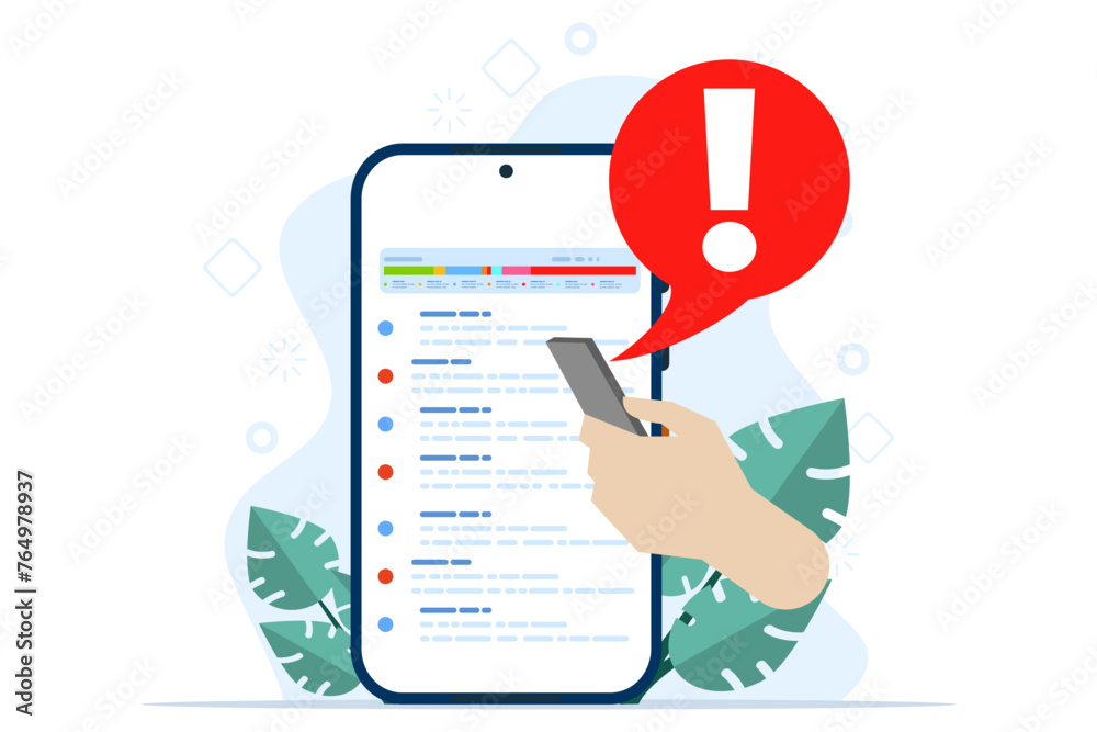 Full Folder Concept. Clean the memory or storage of your phone or computer. Full memory space notification. Modern flat cartoon style. Vector illustration on white background. Full Folder Concept. Clean the memory or storage of your phone or computer. Full memory space notification. Modern flat cartoon style. Vector illustration on white background.