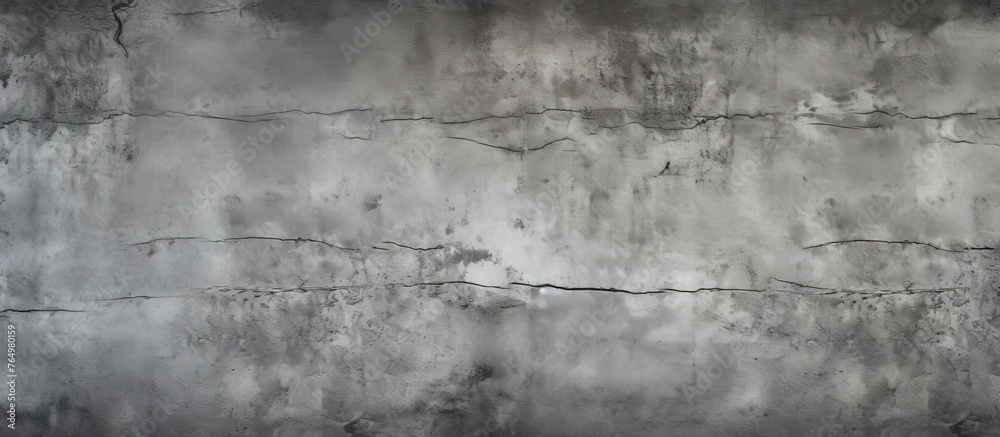Fototapeta premium An up-close view of a wall made of concrete displaying multiple cracks and damage