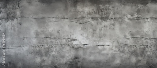 An up-close view of a wall made of concrete displaying multiple cracks and damage