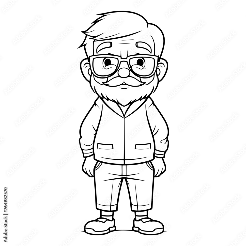 Grandfather Cartoon Mascot Character Vector Illustration. EPS10