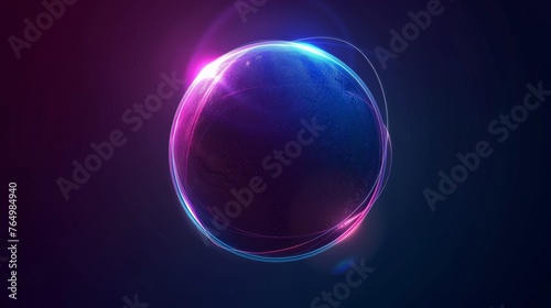 The background is an abstract cosmic gradient. Modern sphere of an abstract futuristic backdrop.