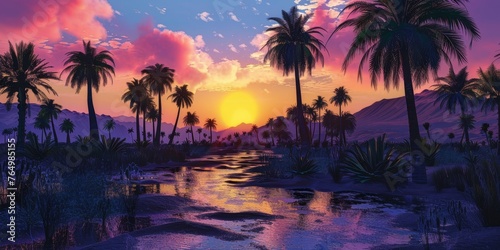 Desert Oasis Sunset © mogamju