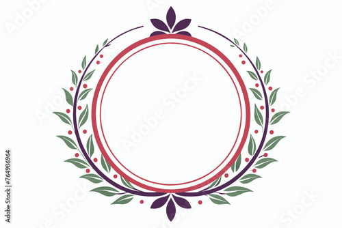 Circle frame/border for logo, not too much embroidery, elegant, minimalist, a rather bold border