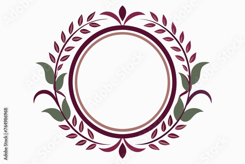 Circle frame/border for logo, not too much embroidery, elegant, minimalist, a rather bold border