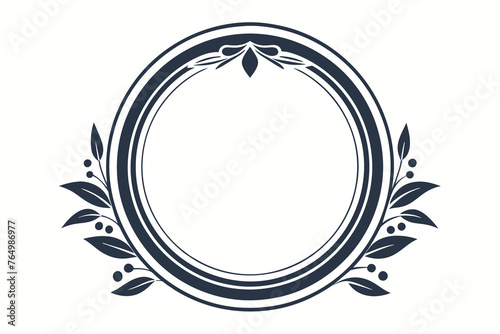 Circle frame/border for logo, not too much embroidery, elegant, minimalist, a rather bold border