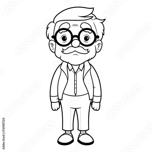 Grandfather cartoon design. Old person grandparents man avatar senior and adult theme Vector illustration