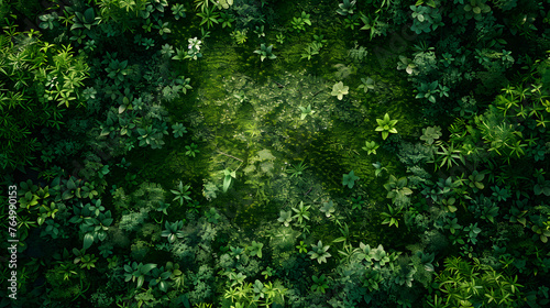 Top view of a mossy forest floor, broad copy space, no text, no logo, no brand, no letters, Cinematic, earthy tones, wallpaper style, master piece, background, photorealistic