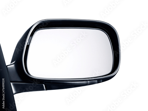 side rear-view mirror on a car, transparent background