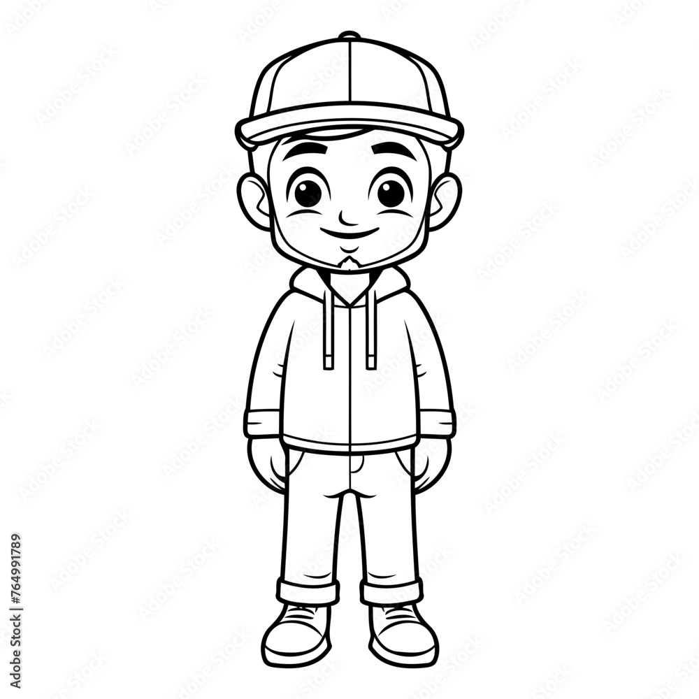 cute little boy with baseball cap cartoon vector illustration graphic design vector illustration graphic design