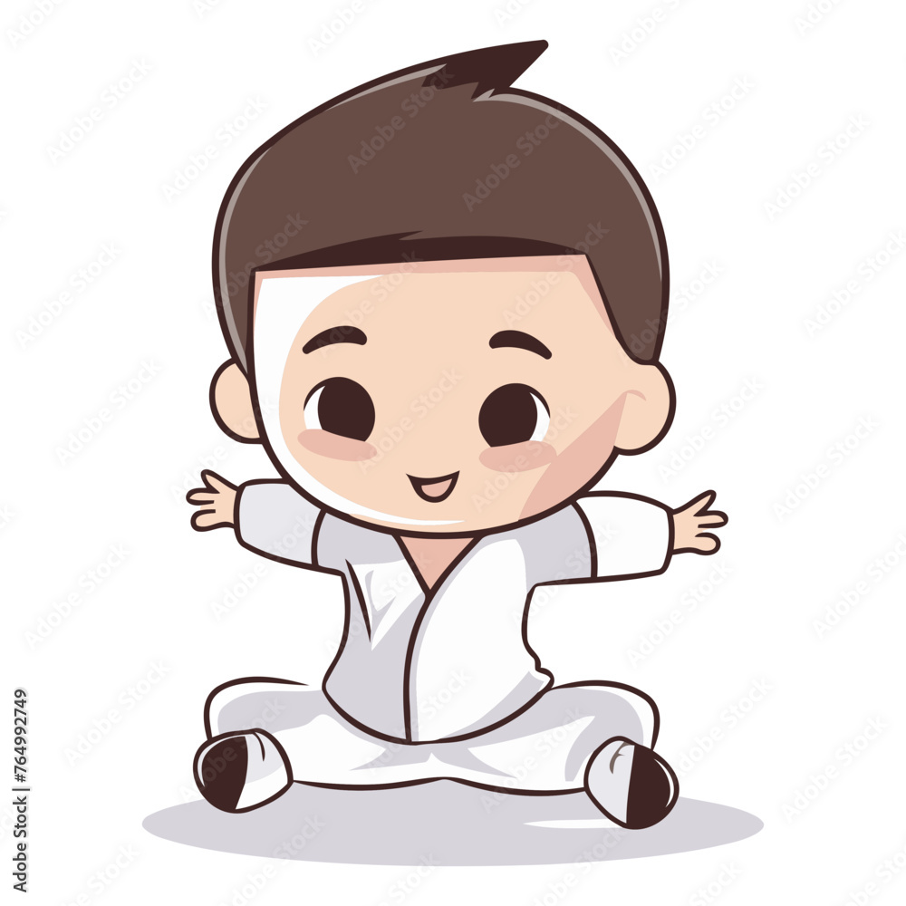 Karate boy cartoon design eps10 graphic.