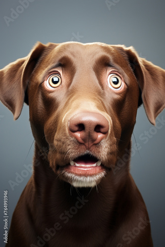 cartoon drawing shocked looking brown Labrador сreated with Generative Ai © Andrii Yablonskyi