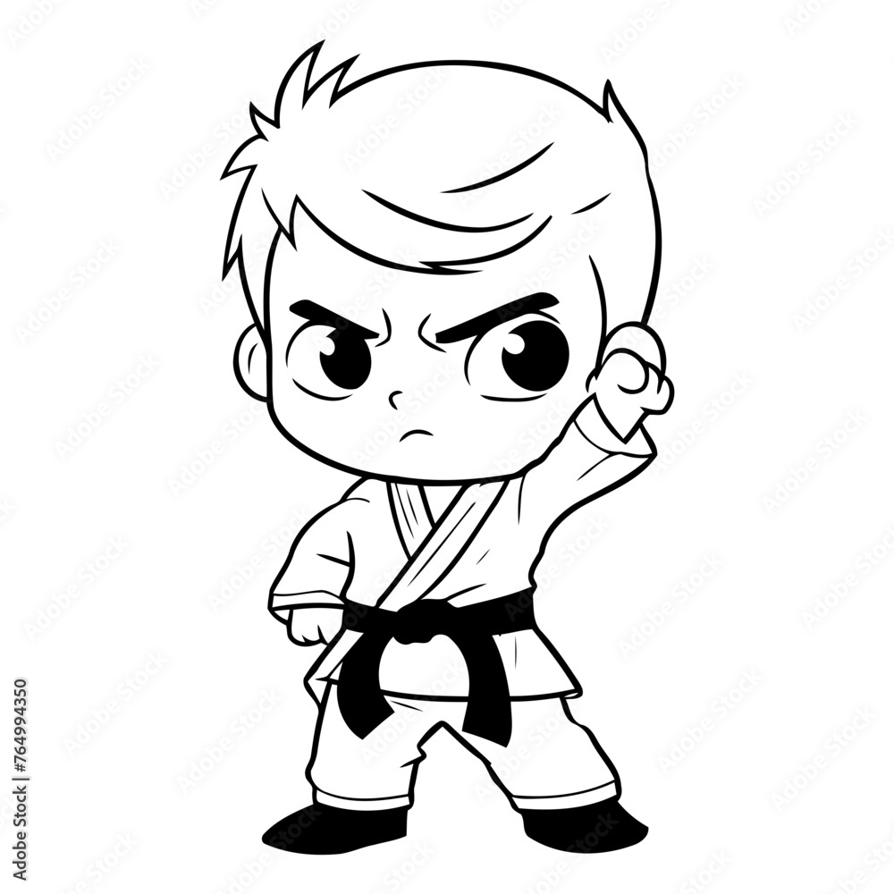 Karate boy cartoon character of a karate boy