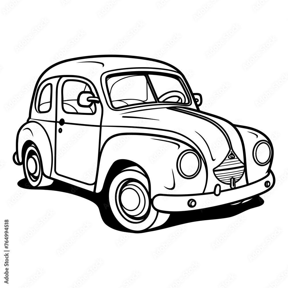 Retro car isolated on a white background for your design