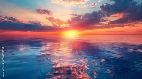 Glow  A sunset over a calm ocean