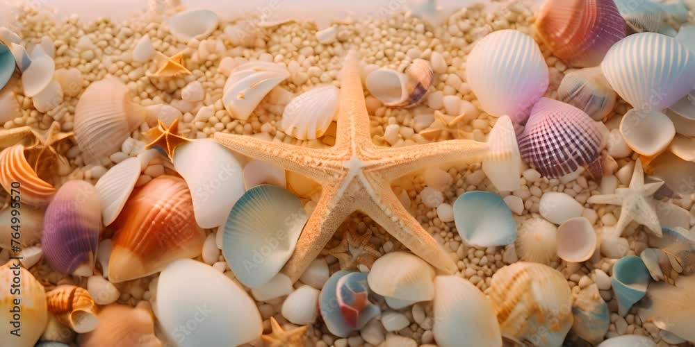 sea shells and starfish background 4K Video sea shells and starfish background 4K Video