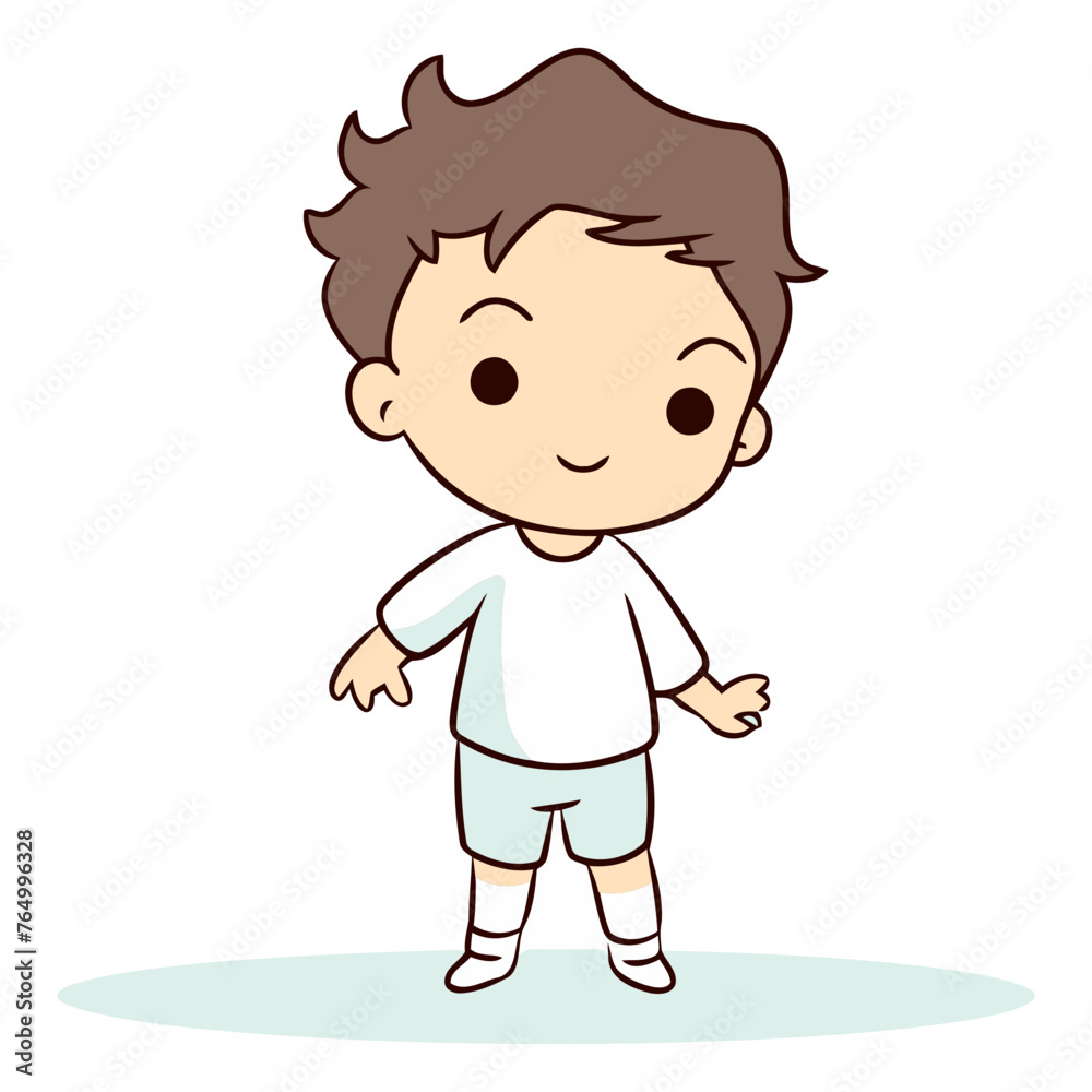 Cute boy cartoon vector illustration. Cute little boy cartoon vector illustration.