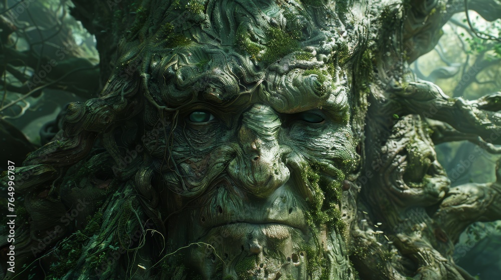 Myth: In the heart of a dense forest lies a hidden grove where ancient tree Myth: In the heart of a dense forest lies a hidden grove where ancient tree