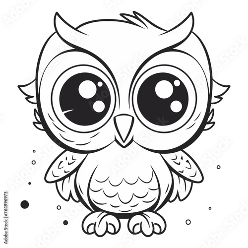 Cute cartoon owl isolated on a white background.