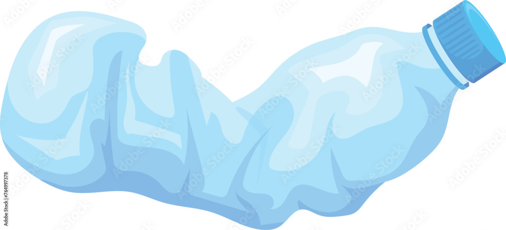Broken bottle trash. Plastic waste cartoon icon Broken bottle trash. Plastic waste cartoon icon