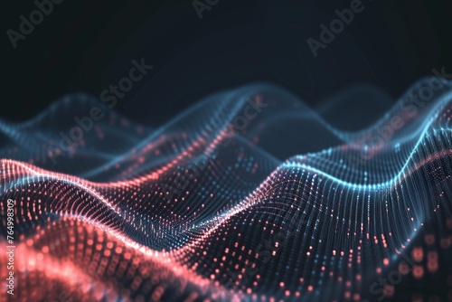 Particle wave abstraction in dynamic hi-tech background design