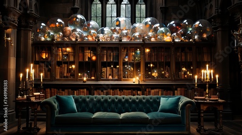 Fantasy World interior of a Library. Interior design © CREATIVE STOCK