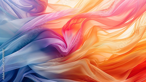 Abstract wave pattern in vibrant colors flowing smoothly, AI Generative.