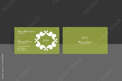 Unique business card design template double-sided modern vector horizontal card, visiting card.