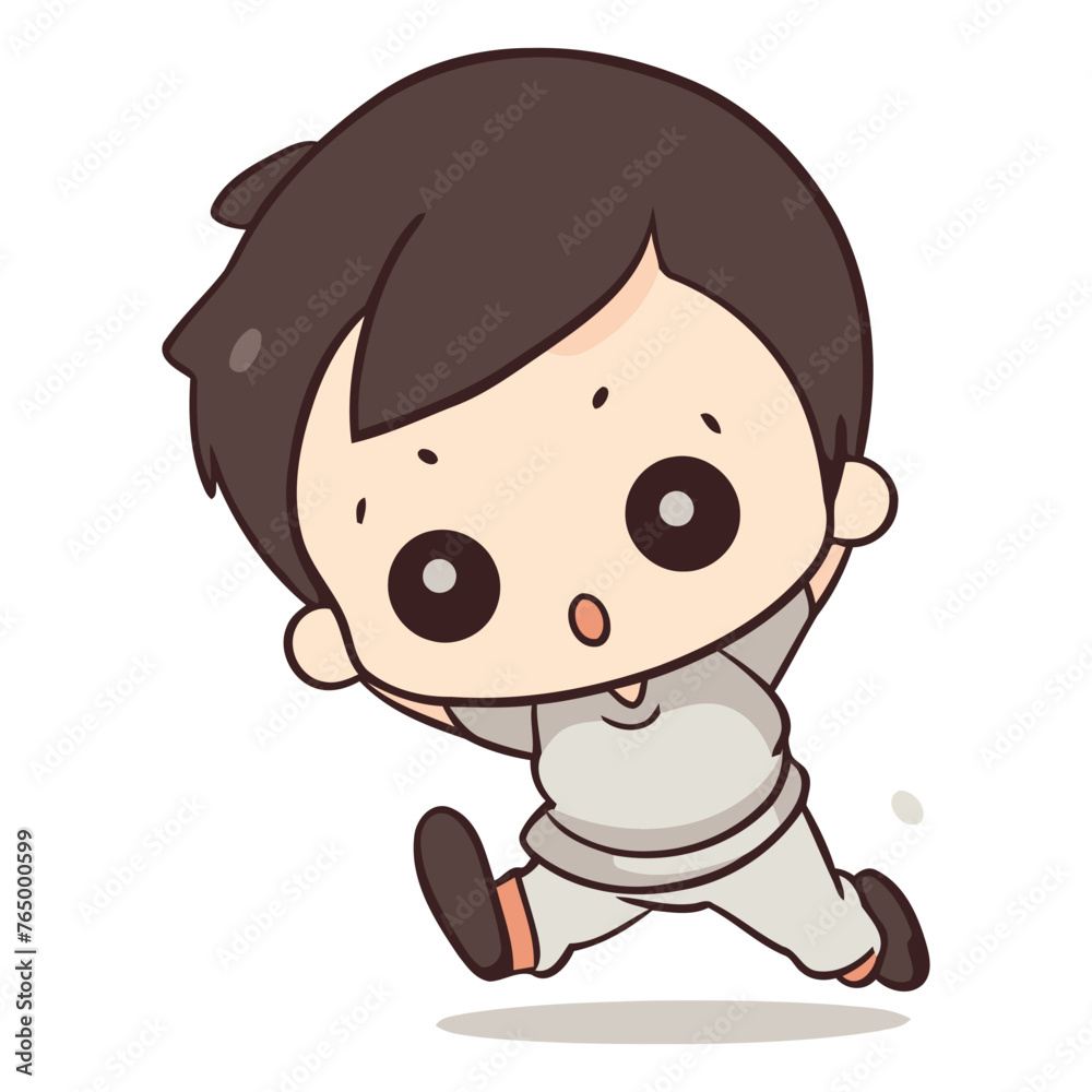 Cute Boy Running - Cartoon Character Vector Illustrationï»¿