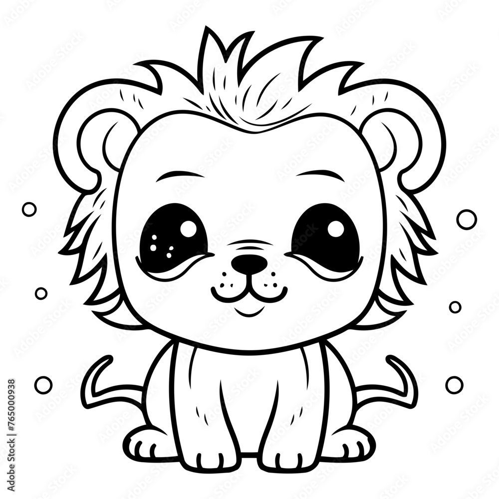 Cute Lion Cartoon Mascot Character Vector Illustration EPS10