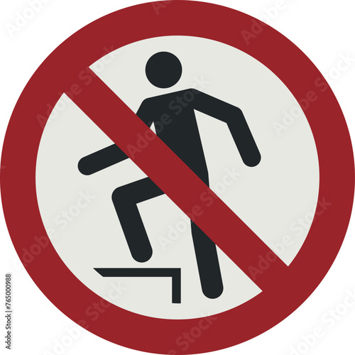 PROHIBITION SIGN PICTOGRAM, No stepping on surface ISO 7010 - P019.eps