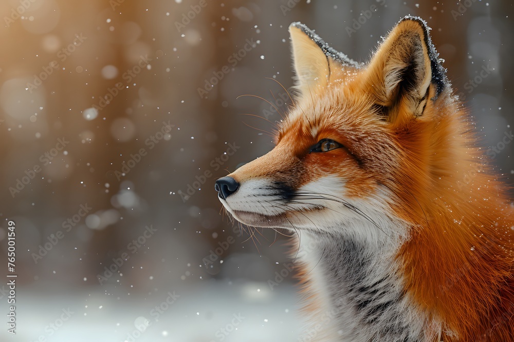 Close Up of a Fox in the Snow