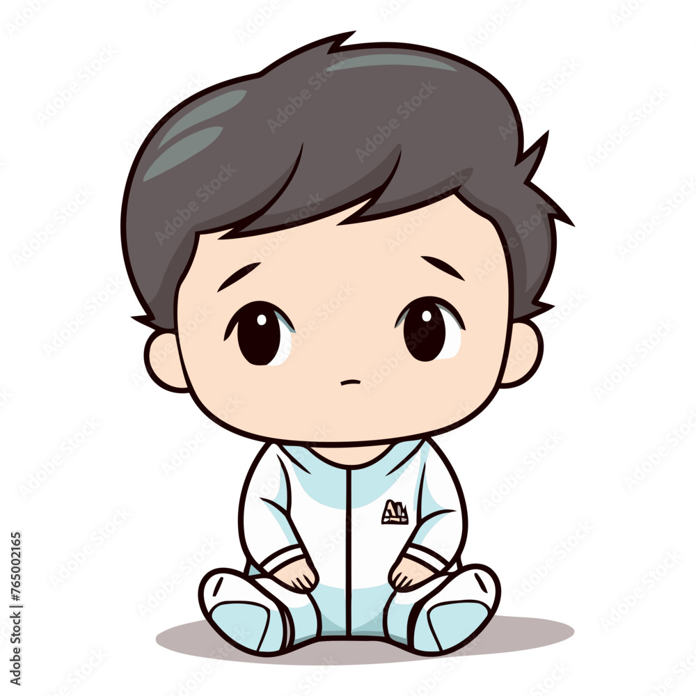 Cute Kid Boy Cartoon Mascot Character Vector Illustration.